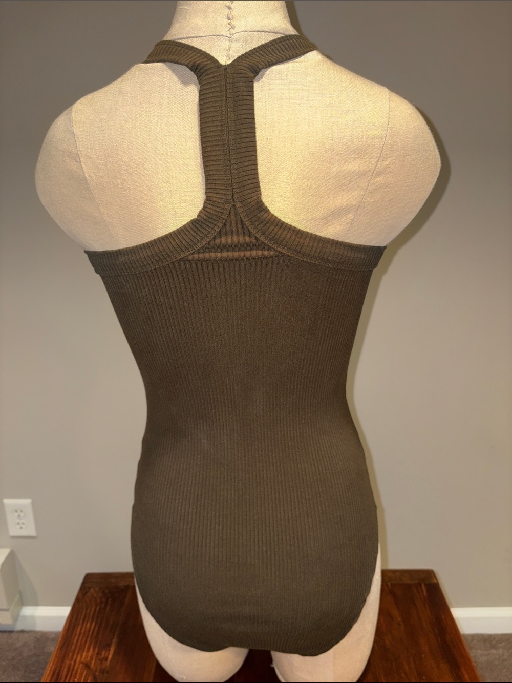 LOFT Ribbed Halter Racerback Bodysuit Size XS - Picture 5 of 10